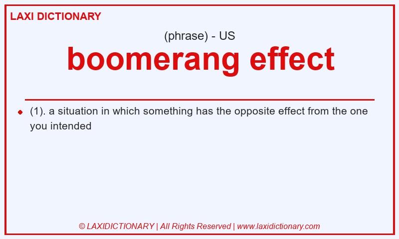 Definition boomerang effect in American English