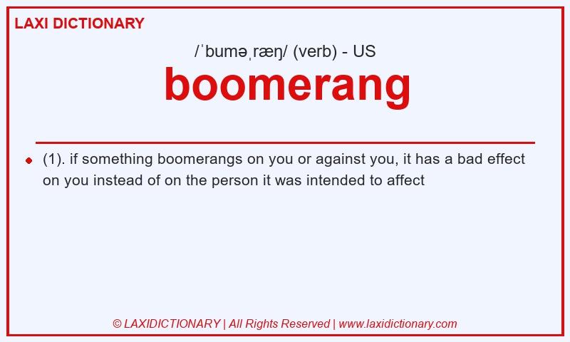 Definition boomerang in American English