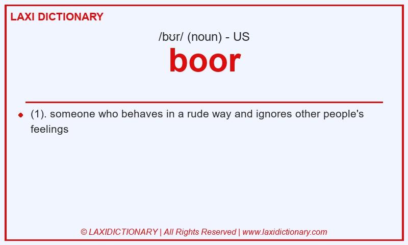 Definition boor in American English