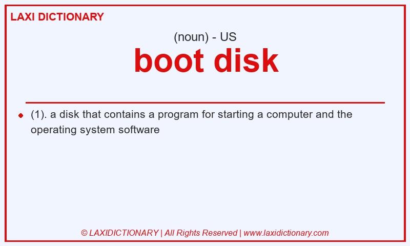 Definition boot disk in American English