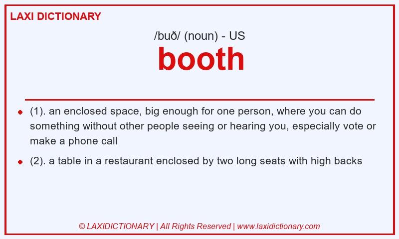 Definition booth in American English