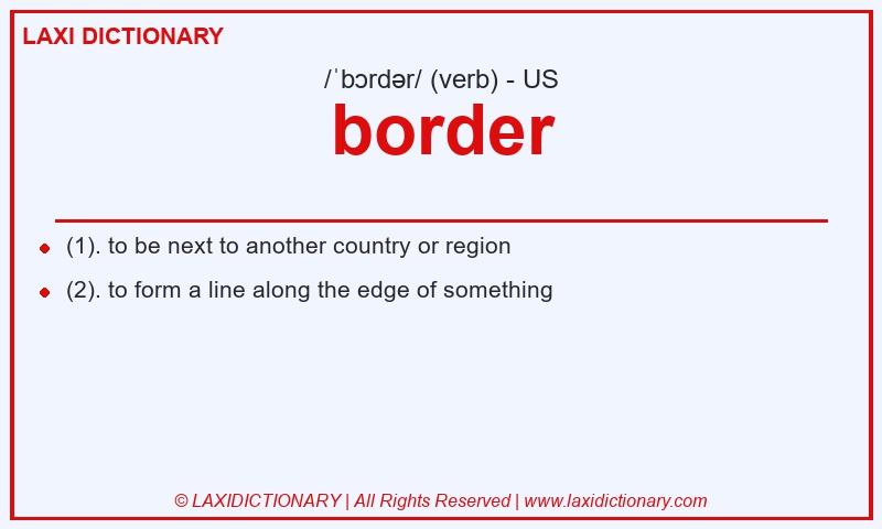 Definition border in American English
