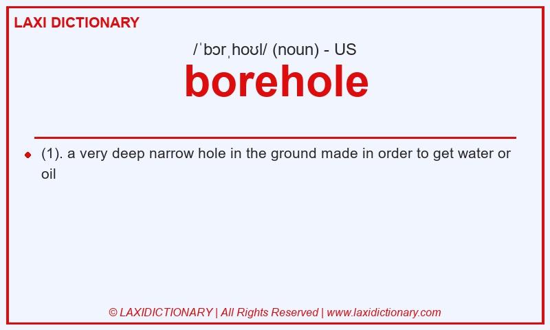 Definition borehole in American English