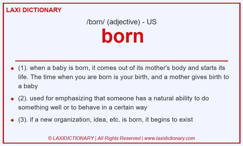 Definition born in American English