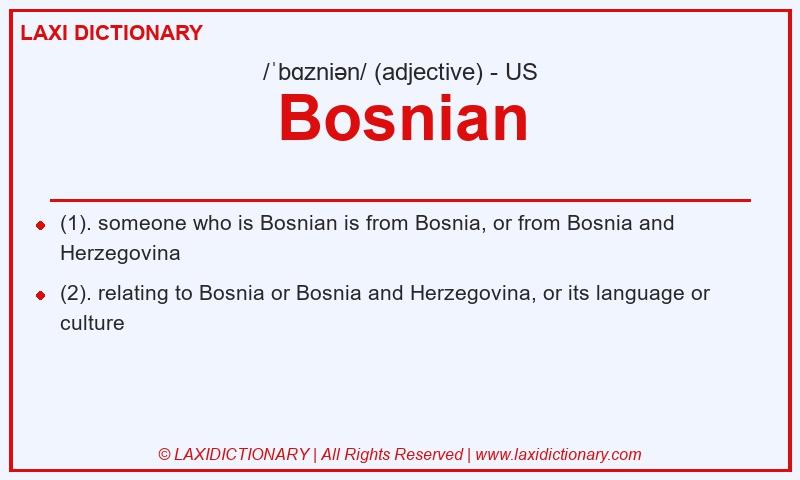 Definition Bosnian in American English