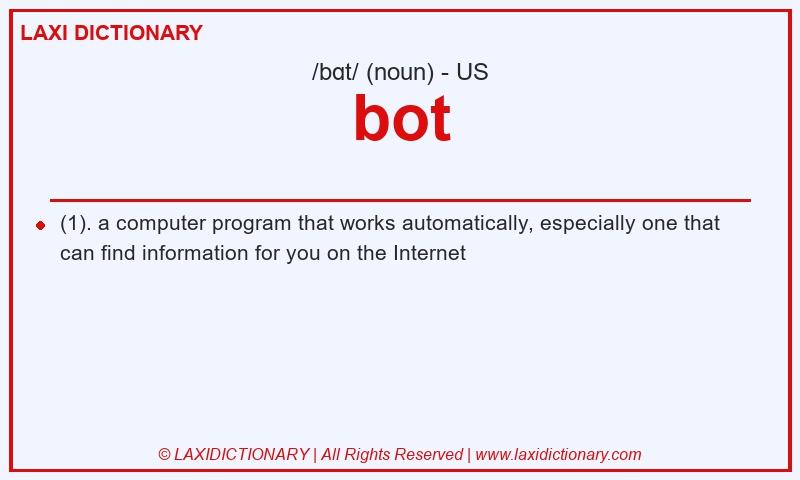 Definition bot in American English