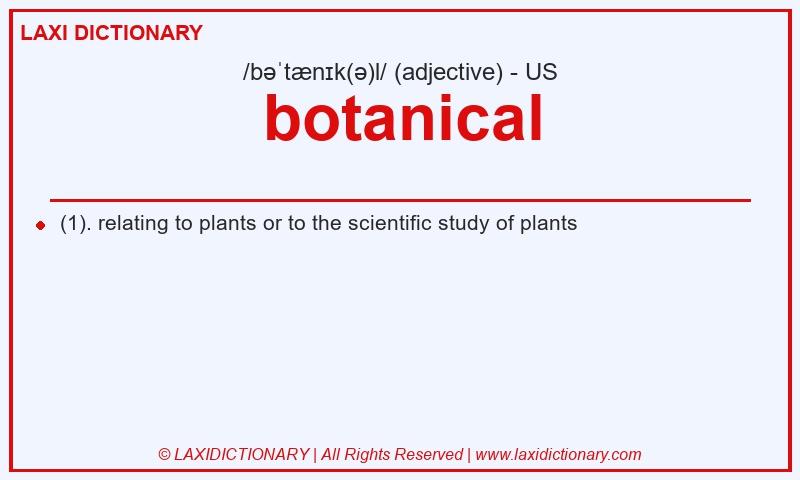 Definition botanical in American English