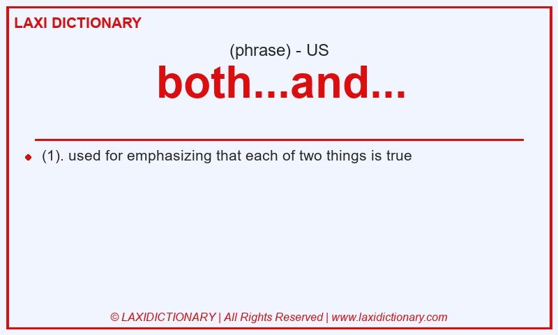 Definition both...and... in American English
