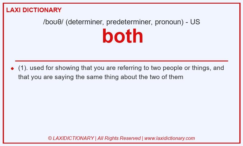 Definition both in American English