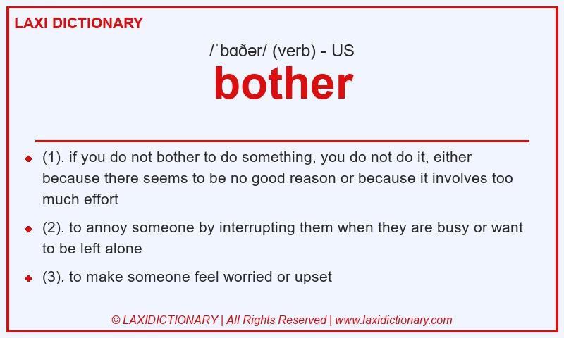 Definition bother in American English