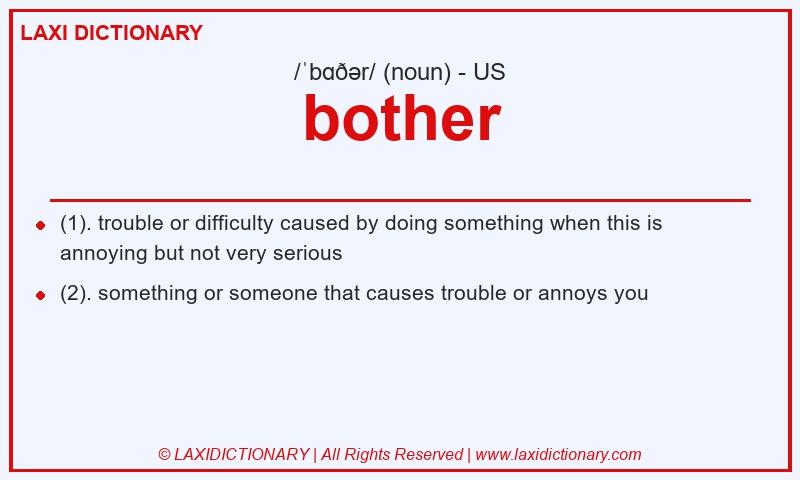 Definition bother in American English