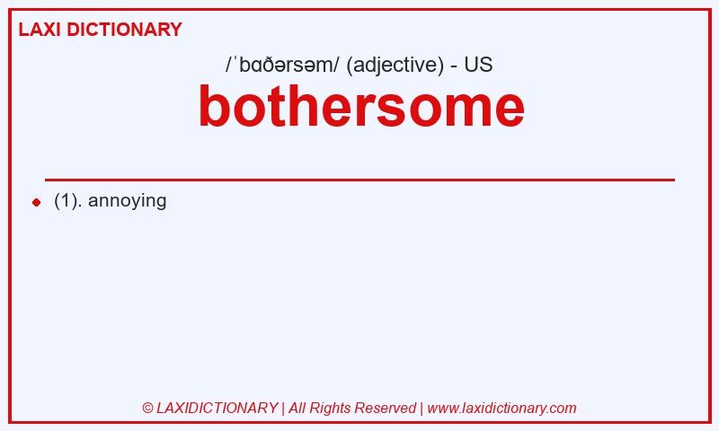 Definition bothersome in American English