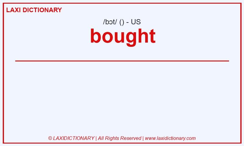 Definition bought in American English