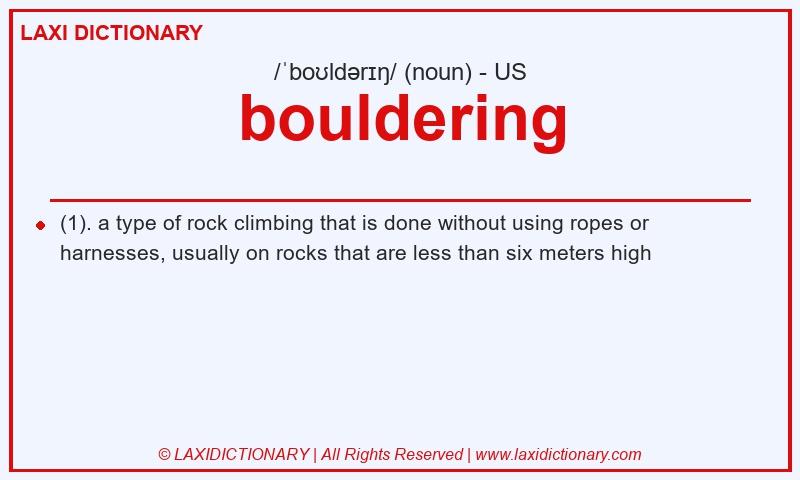 Definition bouldering in American English