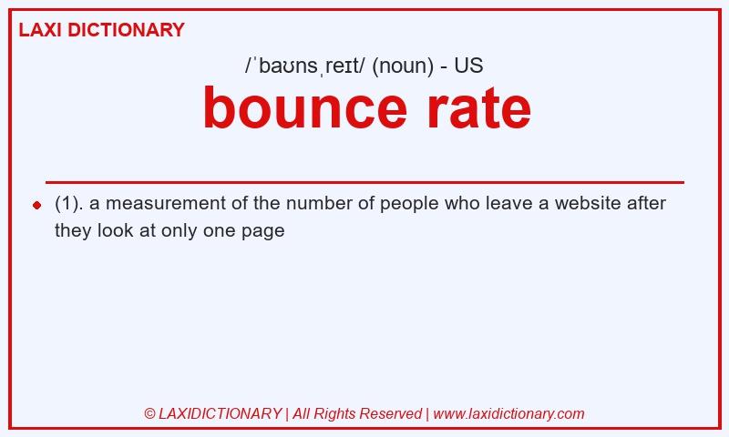 Definition bounce rate in American English