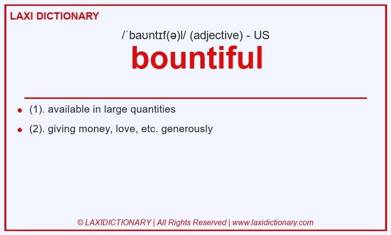 Definition bountiful in American English