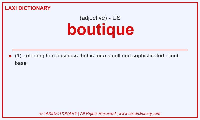 Definition boutique in American English