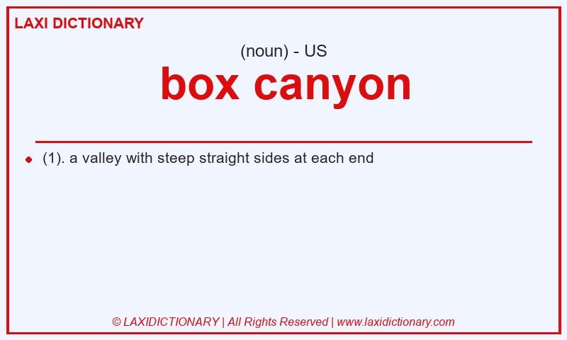 Definition box canyon in American English