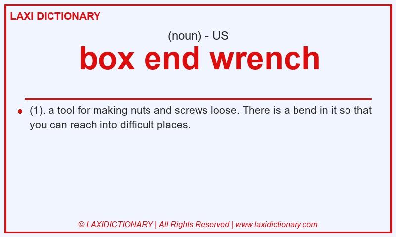 Definition box end wrench in American English
