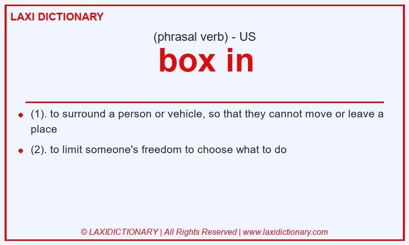 Definition box in in American English