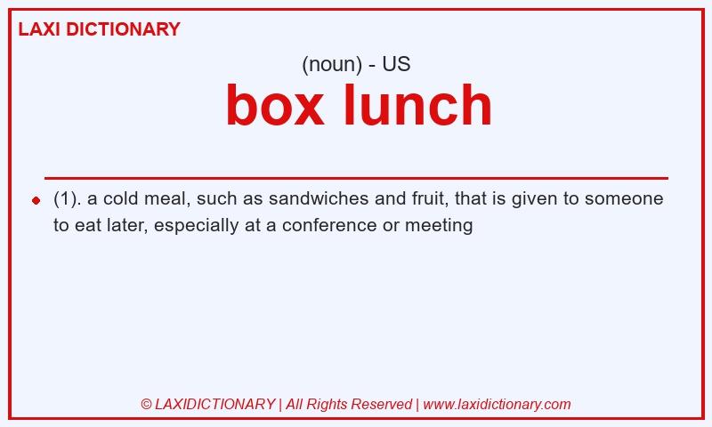 Definition box lunch in American English