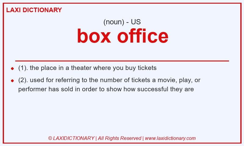 Definition box office in American English