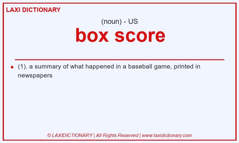 Definition box score in American English