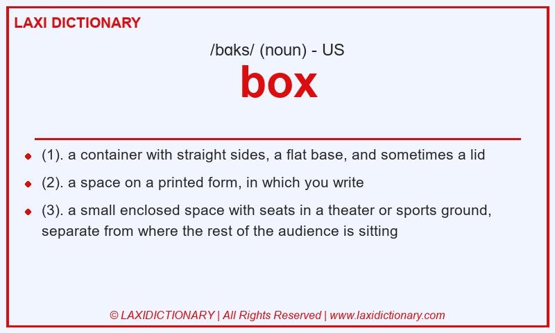 Definition box in American English