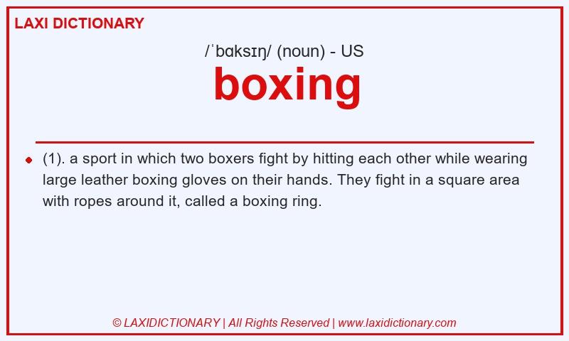 Definition boxing in American English
