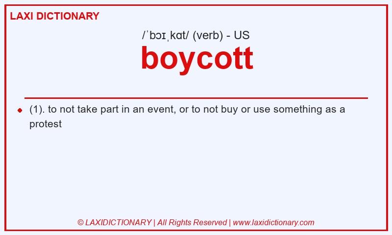 Definition boycott in American English