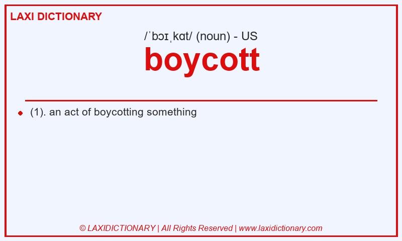 Definition boycott in American English