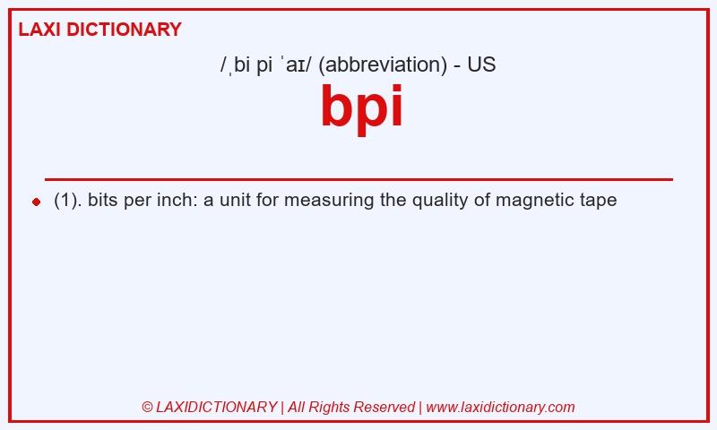 Definition bpi in American English