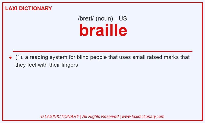Definition braille in American English