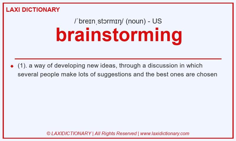 Definition brainstorming in American English