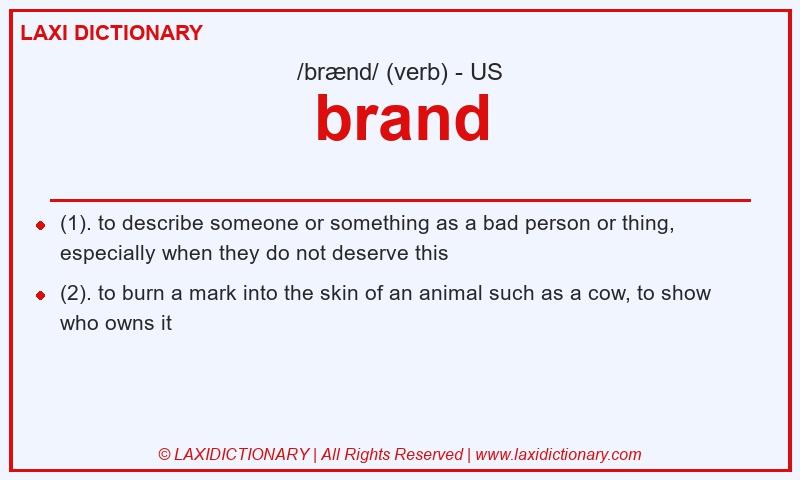 Definition brand in American English