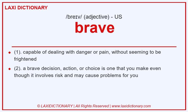 Definition brave in American English