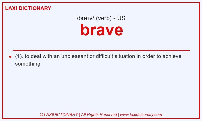 Definition brave in American English