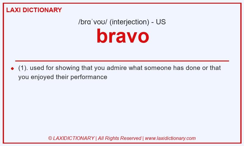 Definition bravo in American English