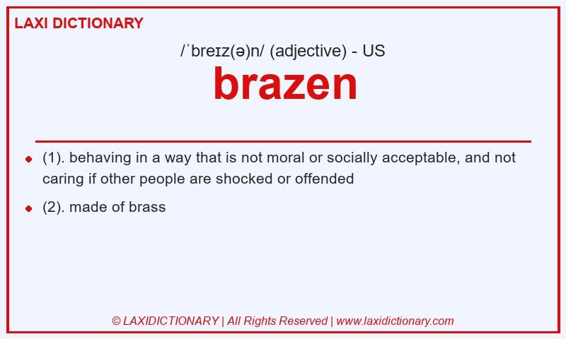 Definition brazen in American English