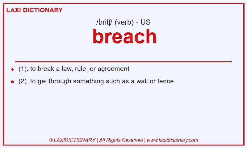 Definition breach in American English