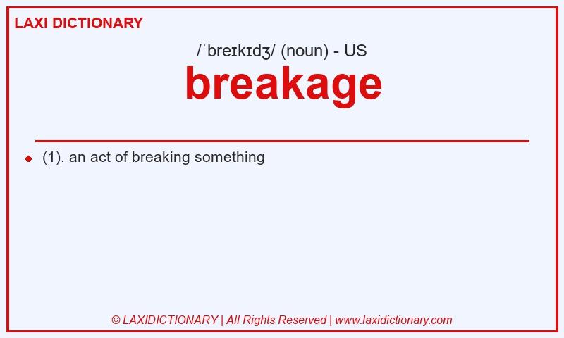 Definition breakage in American English
