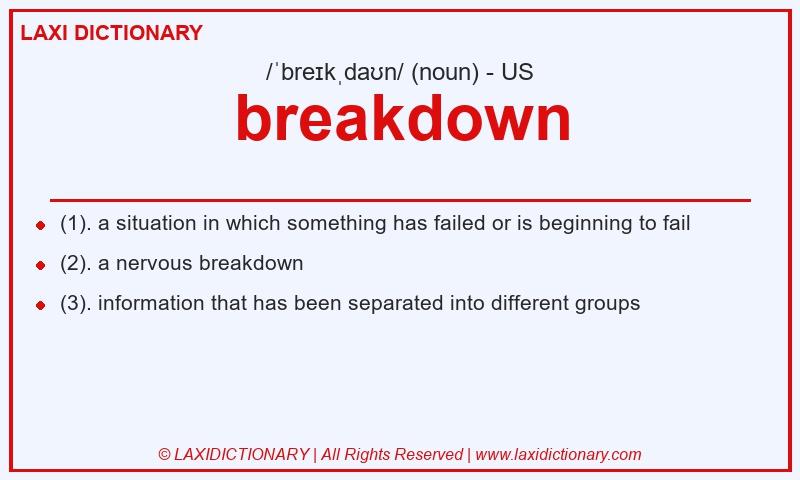 Definition breakdown in American English