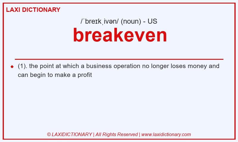 Definition breakeven in American English