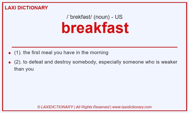 Definition breakfast in American English