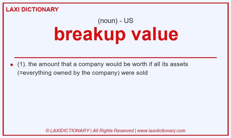 Definition breakup value in American English