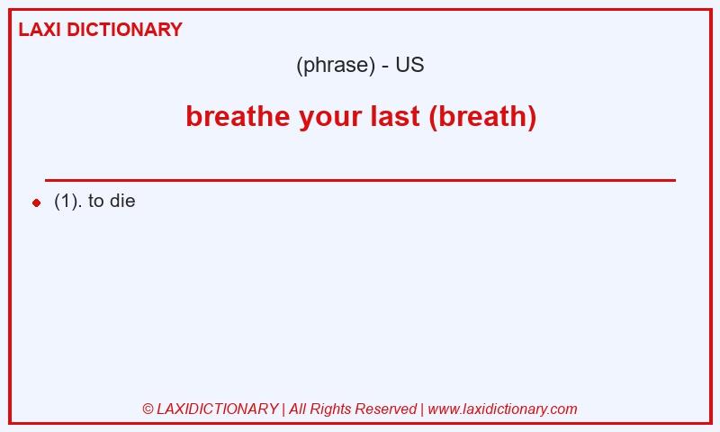 Definition breathe your last (breath) in American English