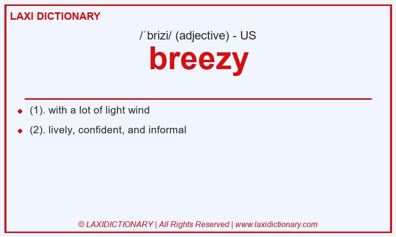 Definition breezy in American English