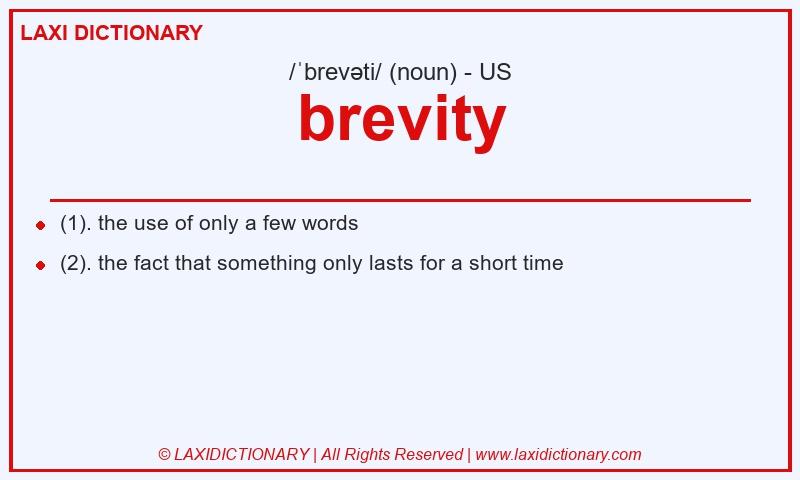 Definition brevity in American English