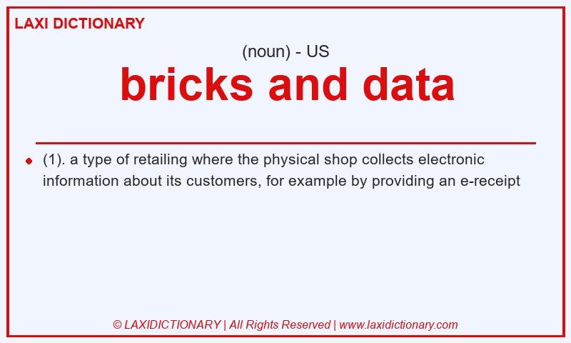 Definition bricks and data in American English