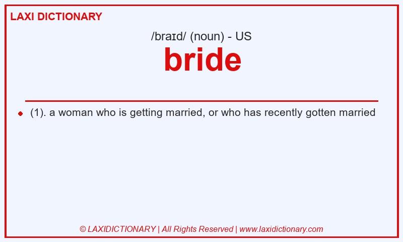 Definition bride in American English